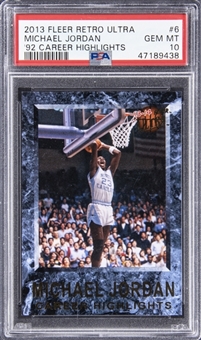 2013 Fleer Ultra Retro Basketball "92 Career Highlights" #6 Michael Jordan - PSA GEM MT 10